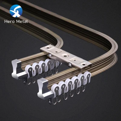 Aluminium-Silber-Vorhangprofil Hero Metal 2023 Extrusion 6063 Vorhangschiene
